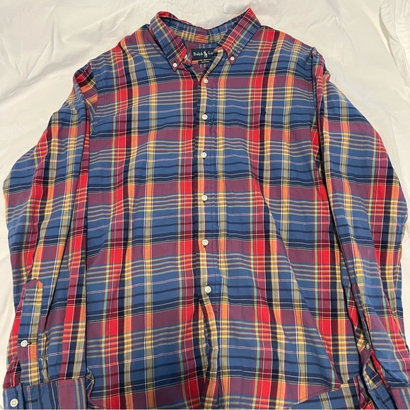 Ralph Lauren Custom Fit Button Down XL Plaid - Picture 1 of 3